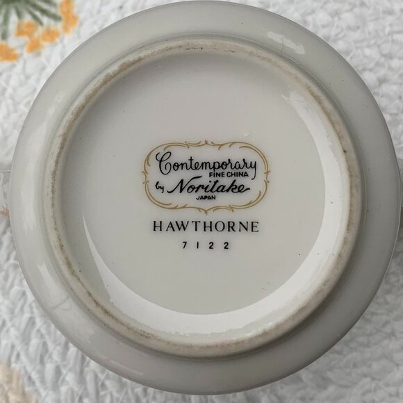 Vtg 70s Noritake Hawthorne 7122 Sugar & Creamer 2pc Set - Picture 6 of 11